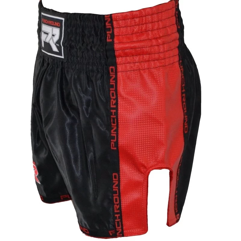 Punch Round Kickboks Broekje Matte Carbon Zwart Rood 5 Punch Round Kickboks Broekje Matte Carbon Zwart Rood - Afbeelding 3