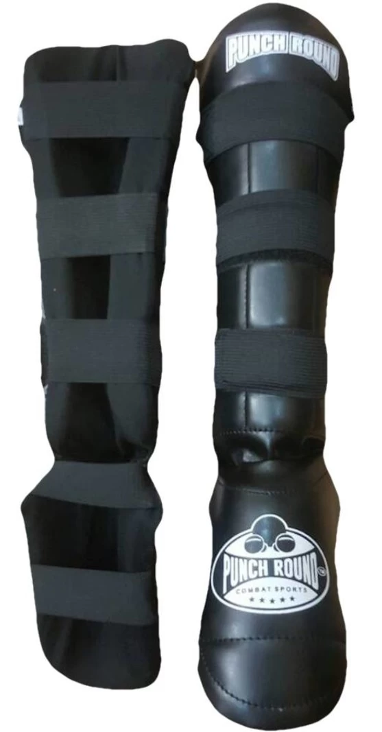 Punch Round Kickboks Scheenbeschermers Experience Luxury PU Black 4 Punch Round Kickboks Scheenbeschermers Experience Luxury PU Black - Afbeelding 2