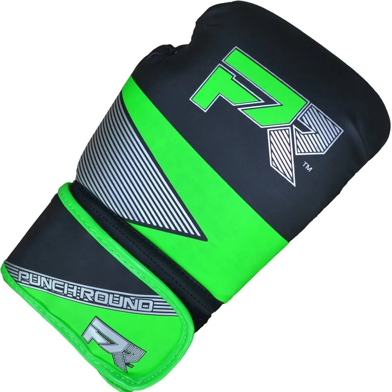 Punch Round Kids Bokshandschoenen Evoke Zwart Groen 4 Punch Round Kids Bokshandschoenen Evoke Zwart Groen - Afbeelding 2