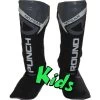Punch Round Kids NoFear Kickboks Scheenbeschermers Zwart Grijs -Boksen Winkel punchr punch round kids nofear kickboks scheenbesc