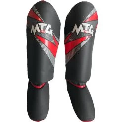 Punch Round MTG Pro Kickboks Scheenbeschermers Zwart Rood -Boksen Winkel punchr punch round mtg pro kickboks scheenbescherm 1