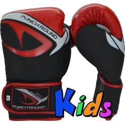 Punch Round No-Fear Bokshandschoenen Kids Zwart Rood -Boksen Winkel punchr punch round no fear bokshandschoenen kids z 3