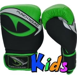 Punch Round No-Fear Bokshandschoenen Kids Zwart Groen