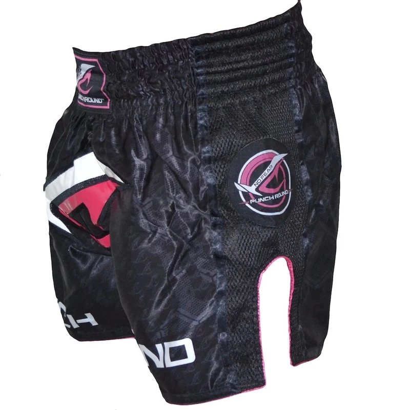 Punch Round NoFear Dames Kickboks Broek Zwart Roze 3 Punch Round NoFear Dames Kickboks Broek Zwart Roze