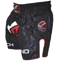 Punch Round NoFear Muay Thai Kickboks Broek Zwart Rood -Boksen Winkel punchr punch round nofear muay thai kickboks broek 2