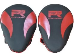 Punch Round PRO Hand Pads Focus Mitts Slam Zwart Rood