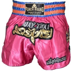 Punch Round™ Thaiboks Broekje Flower Kickboxing Shorts Pink MT11 -Boksen Winkel punchr punch round thaiboks broekje flower kickbox 2