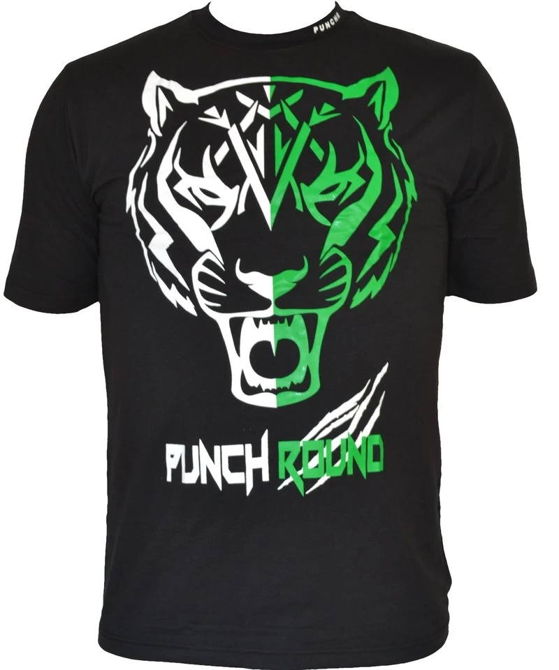 Punch Round Tiger Razor Shirt Zwart Wit Groen 3 Punch Round Tiger Razor Shirt Zwart Wit Groen - Afbeelding 2