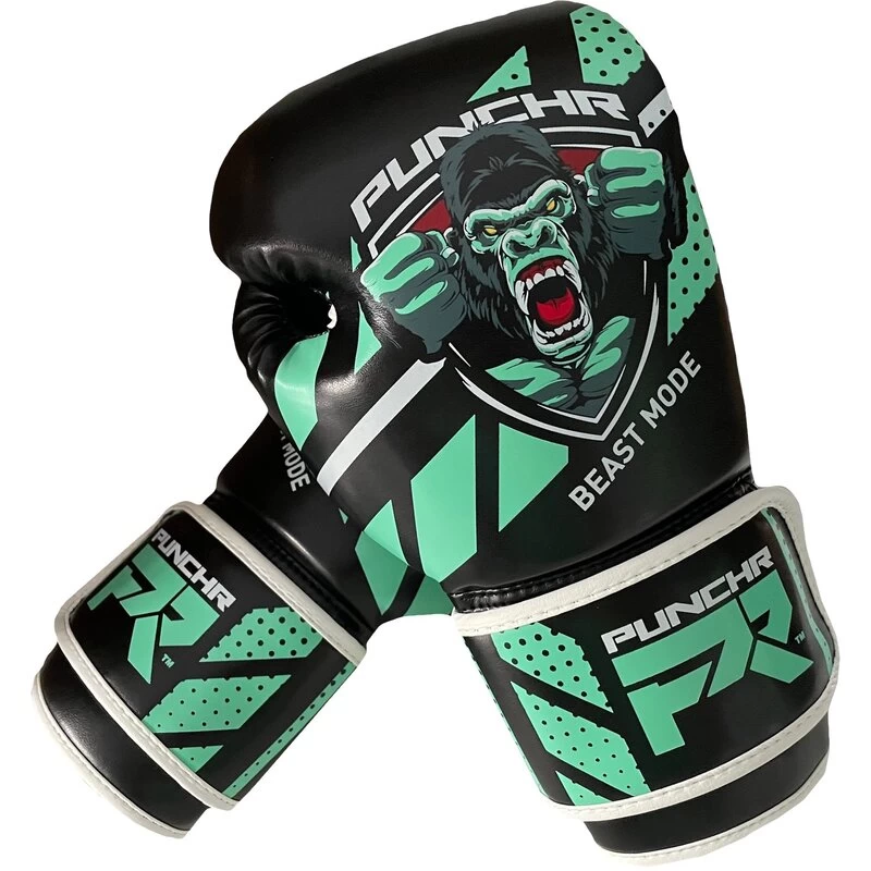 PunchR™ Beast Mode Bokshandschoenen Kids Zwart Groen 6 PunchR™ Beast Mode Bokshandschoenen Kids Zwart Groen - Afbeelding 4