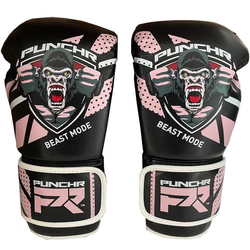 PunchR Beast Mode Kids Bokshandschoenen Zwart Roze 5 PunchR Beast Mode Kids Bokshandschoenen Zwart Roze - Afbeelding 3
