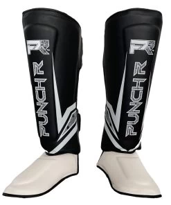 PunchR™ Electric Kickboks Muay Thai Scheenbeschermers Zwart Wit Microfiber -Boksen Winkel punchr punchr electric kickboks muay thai scheenbe 4