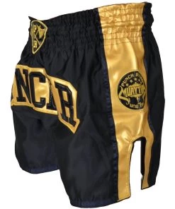 PunchR Muay Thai Kickboks Broek Zwart Goud By PunchR™ -Boksen Winkel punchr punchr muay thai kickboks broek zwart goud 4