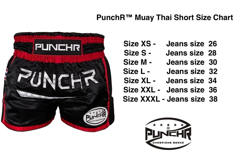 PunchR™ Muay Thai Short Super Mesh Zwart Rood 3 PunchR™ Muay Thai Short Super Mesh Zwart Rood