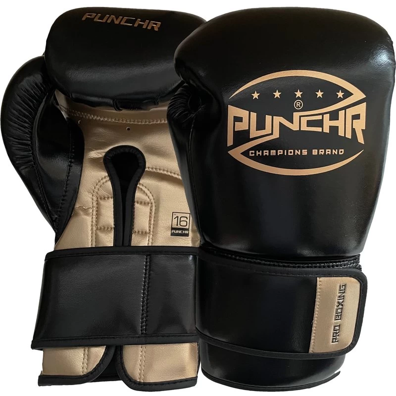 PunchR™ Pro Range Bokshandschoenen Zwart Goud 3 PunchR™ Pro Range Bokshandschoenen Zwart Goud