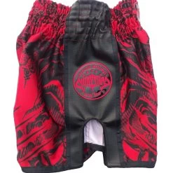 PunchR™ Sak Yant Tiger Muay Thai Short Rood Zwart 15 PunchR™ Sak Yant Tiger Muay Thai Short Rood Zwart -Boksen Winkel punchr punchr sak yant tiger muay thai short rood 6