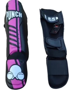 PunchR Zwart Roze Kickboks Scheenbeschermers Razor Pro