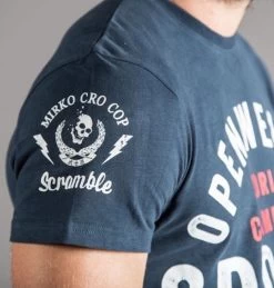 SCRAMBLE X Crocop Open Weight T Shirt Blauw