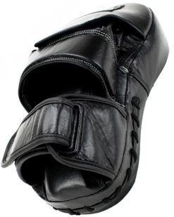 Super Pro Combat Gear Handmitts Long Curved Leder Zwart Wit -Boksen Winkel super pro super pro combat gear handmitts long cur 2