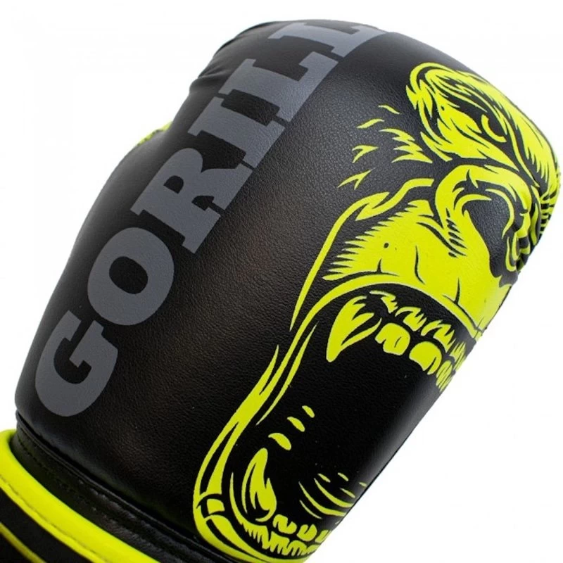 Super Pro Gorilla Kids Bokshandschoenen Zwart Geel 6 Super Pro Gorilla Kids Bokshandschoenen Zwart Geel - Afbeelding 4