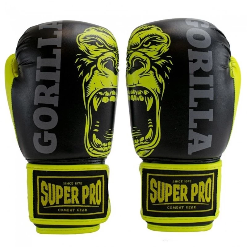 Super Pro Gorilla Kids Bokshandschoenen Zwart Geel 9 Super Pro Gorilla Kids Bokshandschoenen Zwart Geel - Afbeelding 7