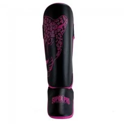 Super Pro Leopard Kids Scheenbeschermers Zwart Roze -Boksen Winkel super pro super pro leopard kids scheenbeschermers 2