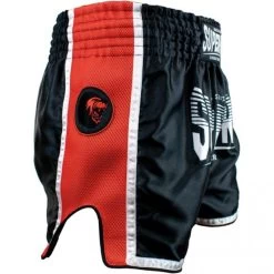 Super Pro Muay Thai Kickboks Broek Stripes Zwart Rood -Boksen Winkel super pro super pro muay thai kickboks broek strip 4