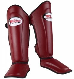 Twins Kickboks Scheenbeschermers SGL 7 Wijn Rood Muay Thai Gear -Boksen Winkel twins special twins kickboks scheenbeschermers sgl 10