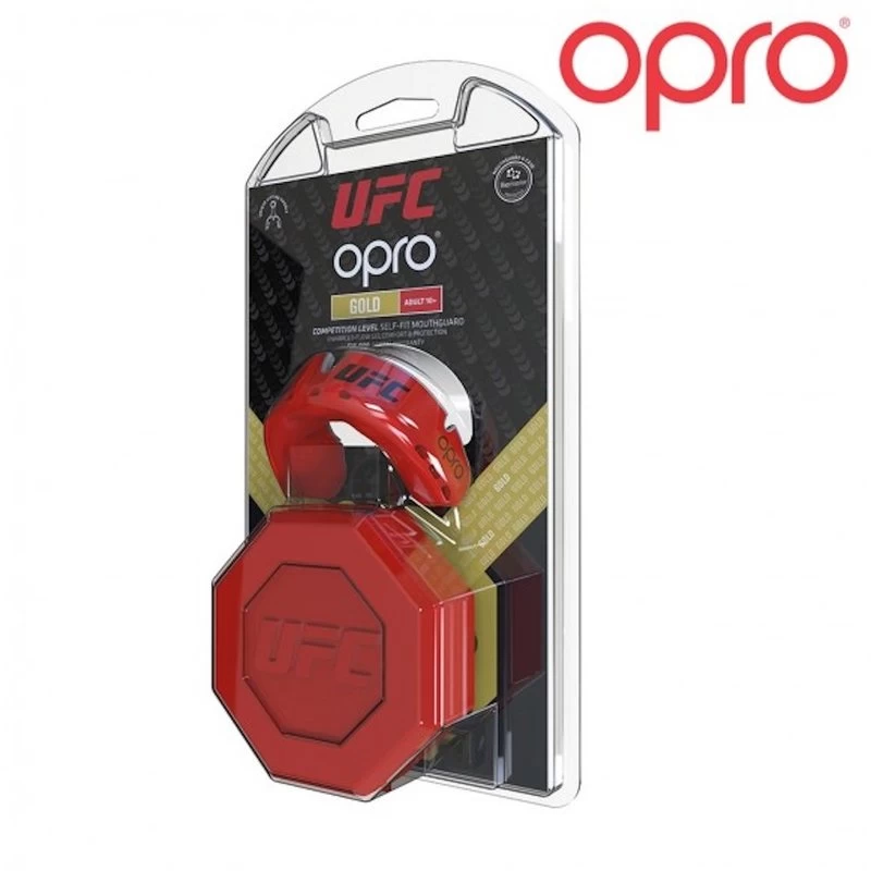 UFC OPRO Gold Mond- Gebitsbescherming Rood Metal Zilver Volwassen 4 UFC OPRO Gold Mond- Gebitsbescherming Rood Metal Zilver Volwassen - Afbeelding 2