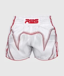 RWS X Venum Muay Thai Kickboxing Short Wit Rood -Boksen Winkel venum rws x venum muay thai kickboxing short wit r 3