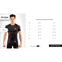 Venum Athletics Compressie T-shirt Rash Guard Zwart Goud -Boksen Winkel venum venum athletics compressie t shirt rash guar 5