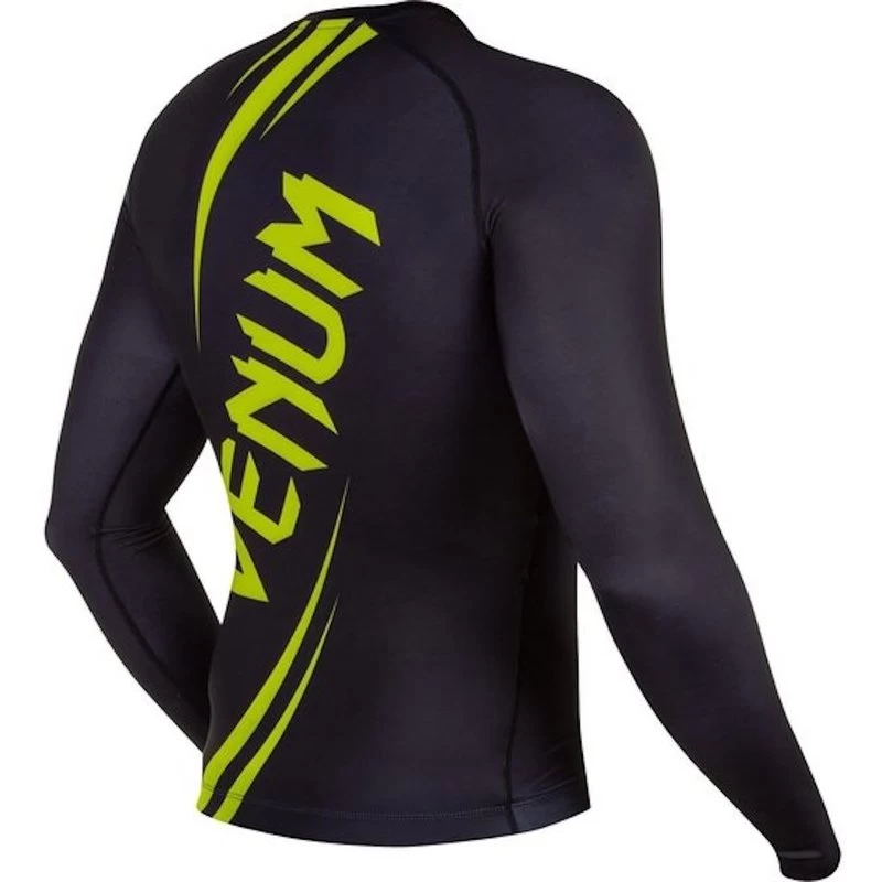 Venum Challenger Rash Guard L/S Zwart Geel 3 Venum Challenger Rash Guard L/S Zwart Geel