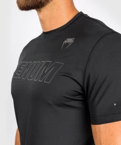 Venum Classic Evo Dry Tech T-shirt Zwart Zwart Reflecterend -Boksen Winkel venum venum classic evo dry tech t shirt zwart zwa 4
