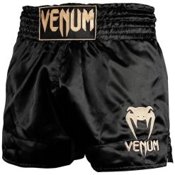 Venum Classic Muay Thai Kickboks Broekjes Zwart Goud -Boksen Winkel venum venum classic muay thai kickboks broekjes zw 3