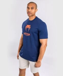 Venum Classic T-shirt Katoen Marineblauw Oranje