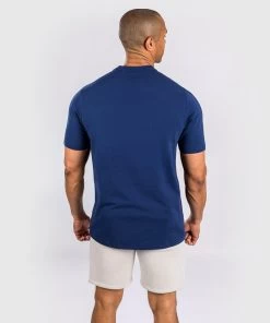 Venum Classic T-shirt Katoen Marineblauw Oranje -Boksen Winkel venum venum classic t shirt katoen marineblauw ora 4