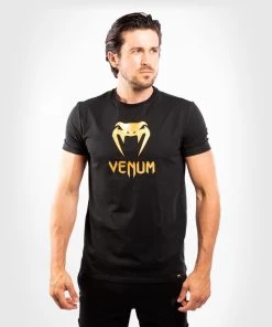 Venum Classic T-shirt Zwart Goud -Boksen Winkel venum venum classic t shirt zwart goud 2