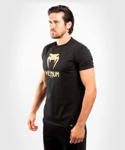 Venum Classic T-shirt Zwart Goud -Boksen Winkel venum venum classic t shirt zwart goud 3