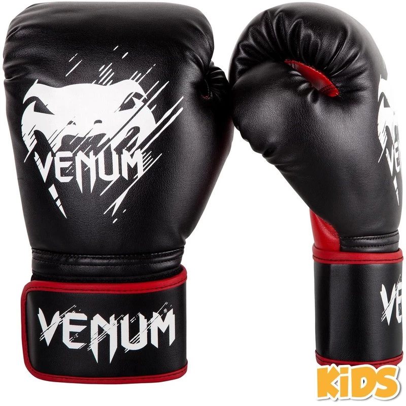 Venum Contender Kinder Bokshandschoenen Zwart Rood 3 Venum Contender Kinder Bokshandschoenen Zwart Rood