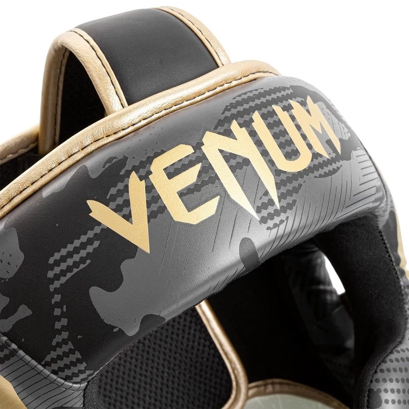 Venum Elite Bokshelm Hoofdbeschermer Dark Camo Gold 9 Venum Elite Bokshelm Hoofdbeschermer Dark Camo Gold - Afbeelding 7