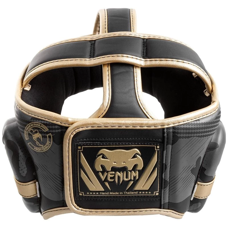 Venum Elite Bokshelm Hoofdbeschermer Dark Camo Gold