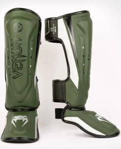 Venum Elite Evo Kickboks Scheenbeschermers Kaki Zilver -Boksen Winkel venum venum elite evo kickboks scheenbeschermers k 2