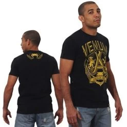 Venum José Aldo Lion T-shirt Black Yellow Venum Clothing -Boksen Winkel venum venum jose aldo lion t shirt black yellow ve 5