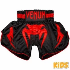 Venum Kids BANGKOK INFERNO Muay Thai Short Zwart Rood -Boksen Winkel venum venum kids bangkok inferno muay thai short z 2