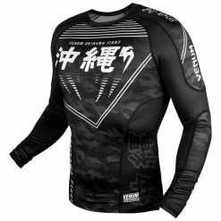 Venum Kleding OKINAWA 2.0 Rash Guards L/S Zwart Wit -Boksen Winkel venum venum kleding okinawa 20 rash guards l s zwa 3