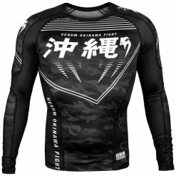 Venum Kleding OKINAWA 2.0 Rash Guards L/S Zwart Wit -Boksen Winkel venum venum kleding okinawa 20 rash guards l s zwa 6