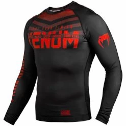 Venum Kleding SIGNATURE Rash Guard L/S Zwart Rood -Boksen Winkel venum venum kleding signature rash guard l s zwart 4