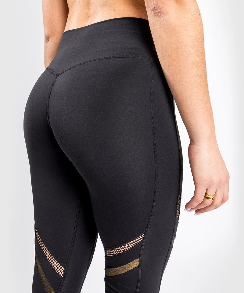 Venum Lightning Legging 7/8 Dames Zwart Goud 4 Venum Lightning Legging 7/8 Dames Zwart Goud - Afbeelding 2