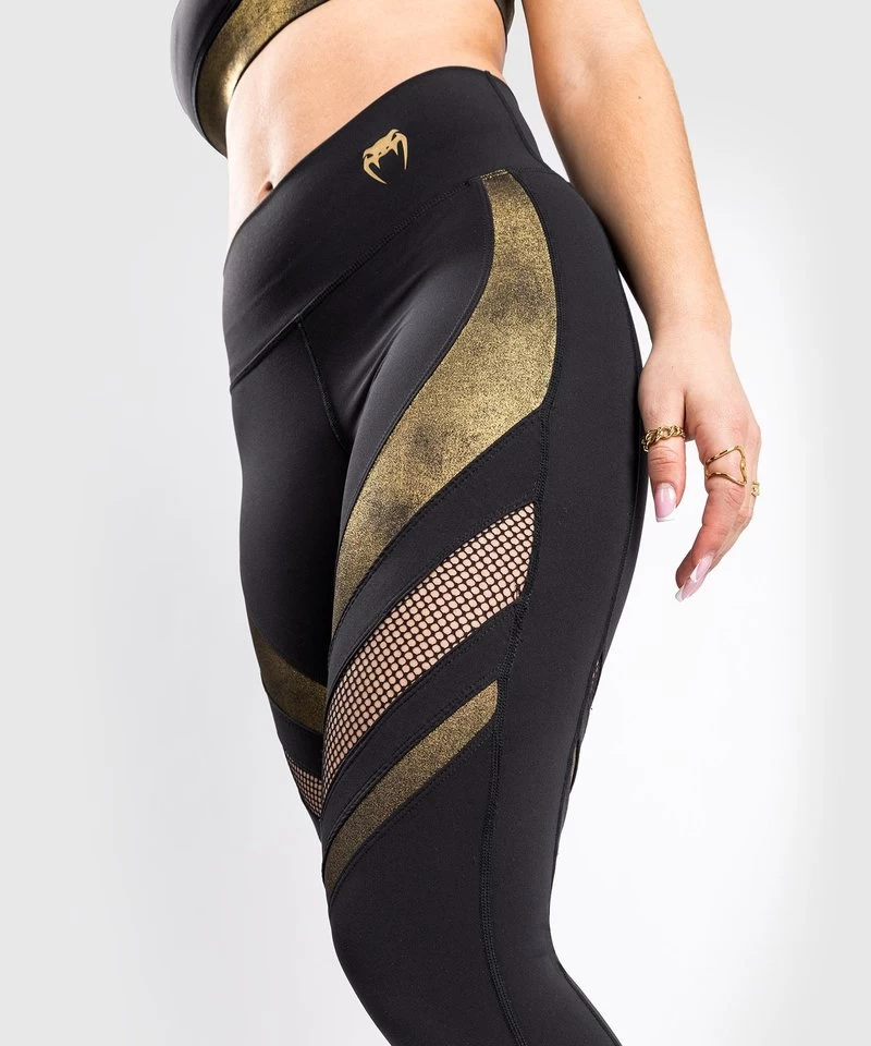 Venum Lightning Legging 7/8 Dames Zwart Goud 6 Venum Lightning Legging 7/8 Dames Zwart Goud - Afbeelding 4