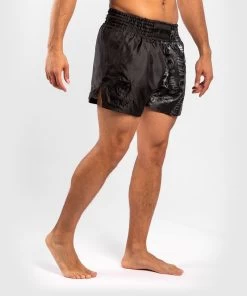Venum Logos Muay Thai Shorts Zwart Zwart -Boksen Winkel venum venum logos muay thai shorts zwart zwart 6