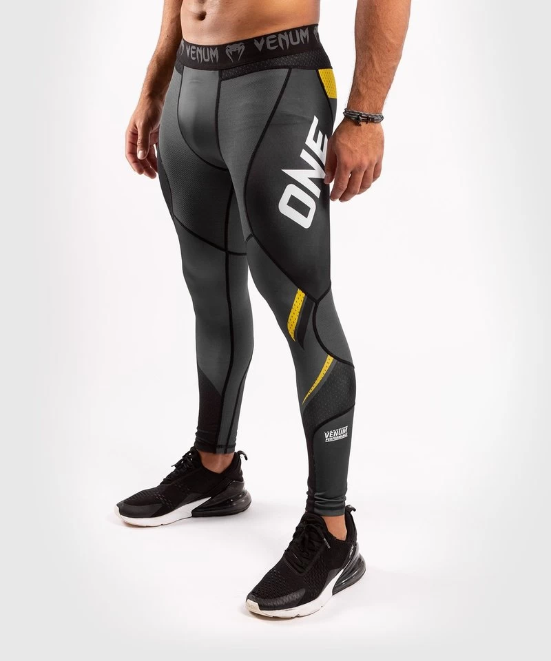 Venum ONE FC Impact Compression Tights Legging Grijs Geel 12 Venum ONE FC Impact Compression Tights Legging Grijs Geel - Afbeelding 10
